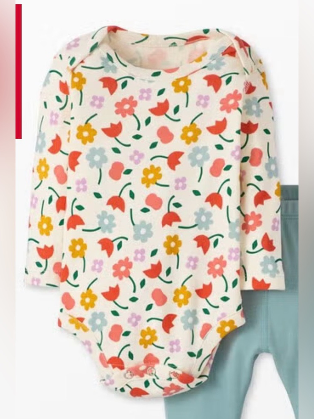 Hanna Andersson Wiggle Onesie Floral Confetti On Ecru 18-24mos